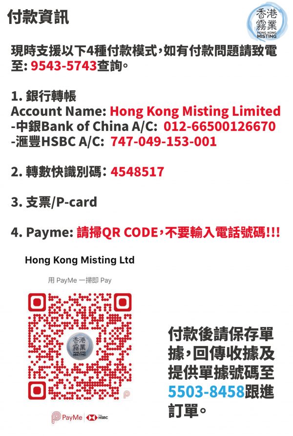 Hong Kong Misting Limited_付款資訊